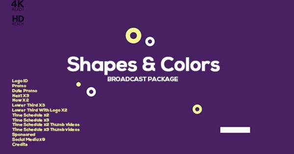 颜色&图形动画特效视频包装AE素材 Shapes and Colors Broadcast Package