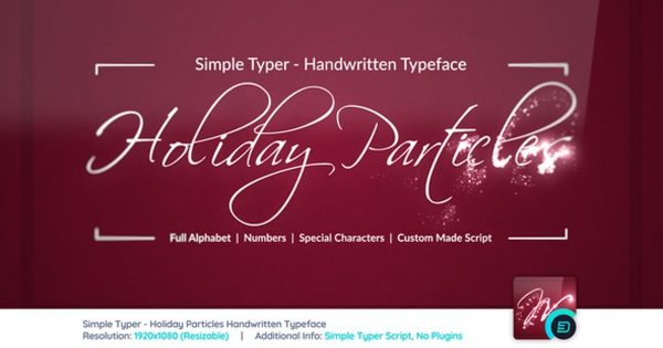 魔法粒子特效视频标题大洋岛精选AE模板 Simple Typer – Holiday Particles Handwritten Typeface