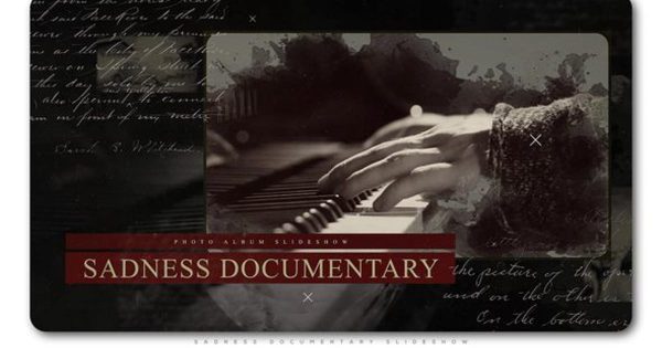 悲伤故事，军事或史诗类电影片头制作大洋岛精选AE模板 Sadness Documentary Slideshow