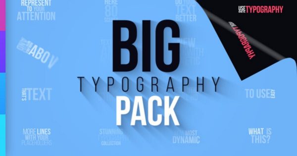 80款视频场景字幕标题特效大洋岛精选AE模板 Big Typography Pack