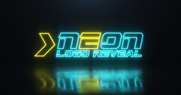 霓虹灯效果Logo演示大洋岛精选AE模板 Neon Logo