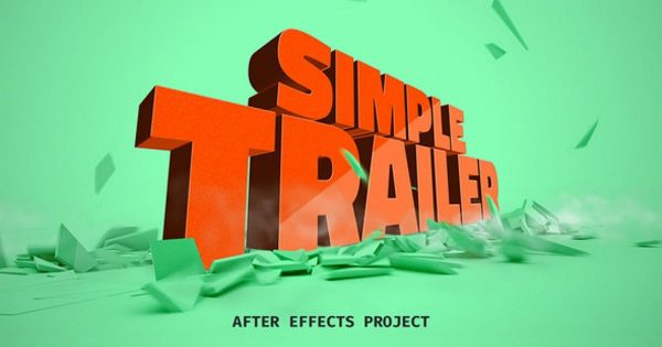 简约电影短片预告片3D立体字幕特效大洋岛精选AE模板 Simple Trailer