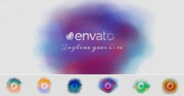 彩色水彩斑点logo演示大洋岛精选AE模板 Color Spot Logo Reveal