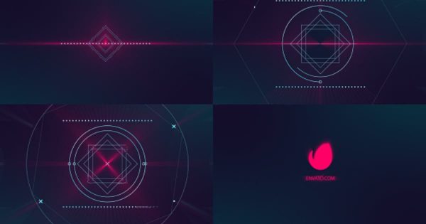 几何图形毛刺动画特效Logo演示大洋岛精选AE模板 Glitch logo