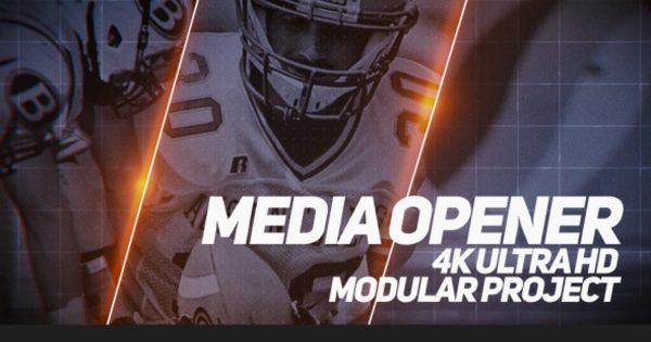 体育运动风格视频开场大洋岛精选AE模板 Media Opener 2
