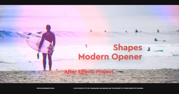 现代风格几何图形过渡效果大洋岛精选AE模板 Shapes Modern Opener