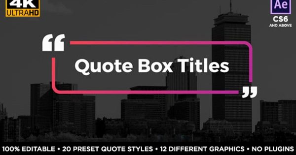 引语字幕条特效大洋岛精选AE模板 Quote Box Titles