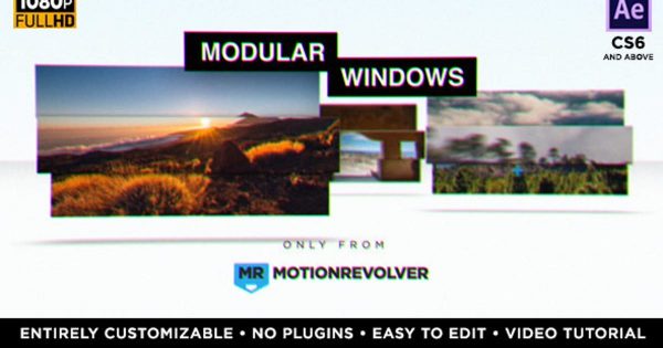 窗口动画特效企业产品服务演示大洋岛精选AE模板 Modular Windows Slideshow Presentation