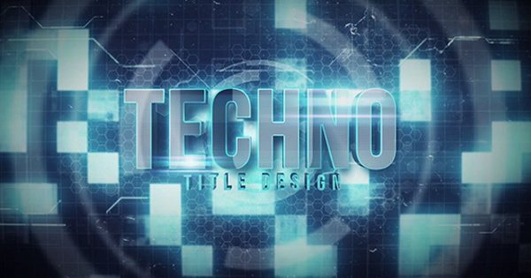 3D文本闪亮特效logo演示大洋岛精选AE模板 Techno Title