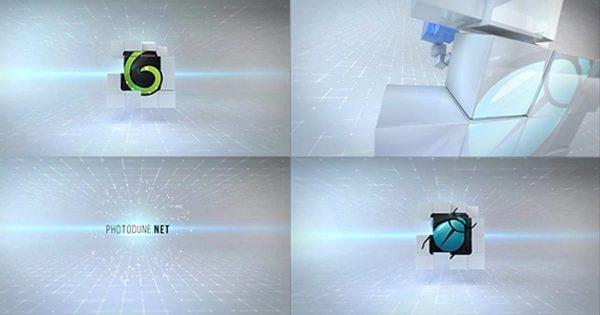 3D亮光立体方块企业logo演示大洋岛精选AE模板 Clean Cubes Logo Reveal