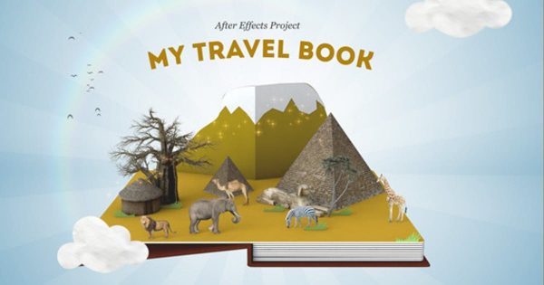 3D环球旅行立体书视频素材大洋岛精选AE模板 My Travel Book