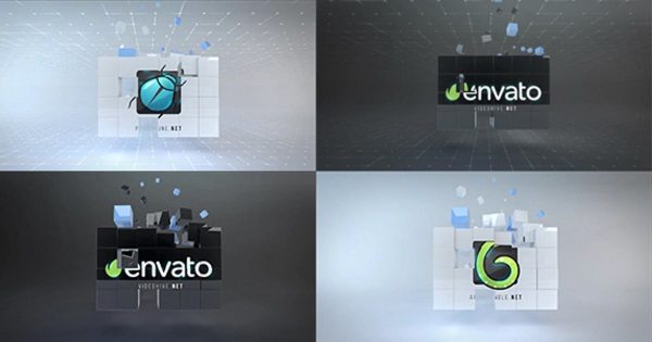 3D立方体骰子拼合logo演示大洋岛精选AE模板 Corporate Cubes Logo Reveal