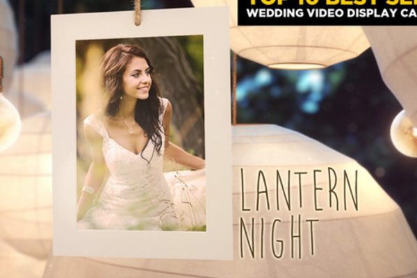 浪漫婚礼电子相册AE视频模板 Lantern Night – Wedding Photo Gallery