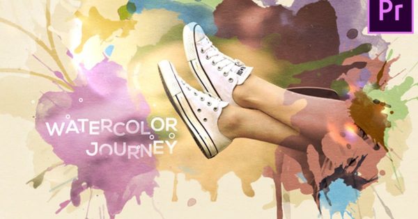 水彩之旅时尚生活幻灯片视频大洋岛精选AE模板 Watercolor Journey