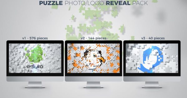 益智玩具拼图照片logo演示大洋岛精选AE模板 Puzzle Photo / Logo Reveal Pack