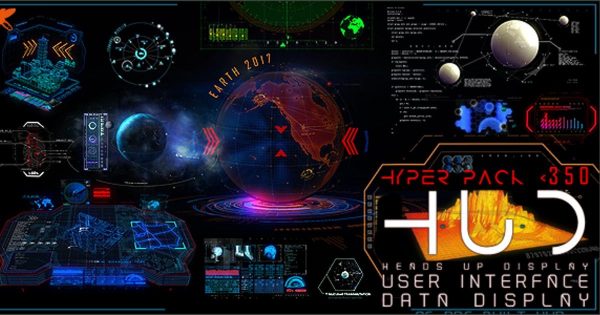 HUD高科技信息图表动画大洋岛精选AE模板 HUD Hyper Pack 350