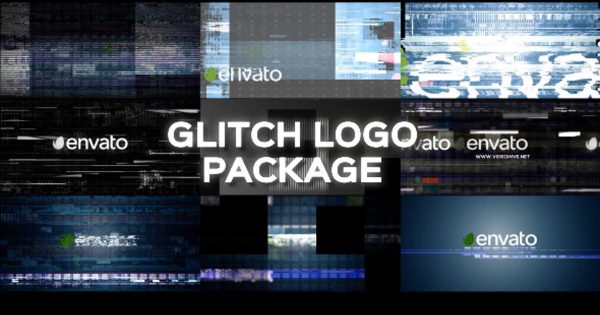 高科技数据失真效果logo演示大洋岛精选AE模板 Glitch Logo Pack