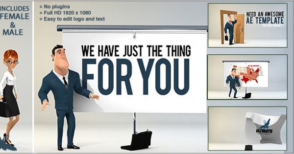 3D动画企业宣传视频大洋岛精选AE模板 Corporate Presentation 3D