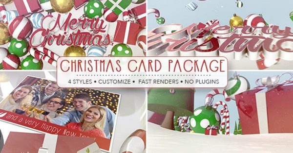 3D糖果手杖圣诞动画视频AE素材 Christmas Card Package缩略图 3D糖果手杖圣诞动画视频AE素材 Christmas Card Package