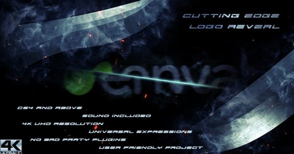 3D神秘刀光特效logo演示大洋岛精选AE模板 Cutting Edge Logo Reveal
