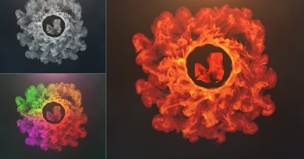 多彩烟雾圆环特效logo演示大洋岛精选AE模板 Portal Logo Reveal