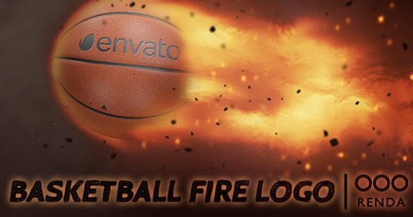 燃烧的篮球火焰特效logo演示大洋岛精选AE模板 Basketball Fire Logo