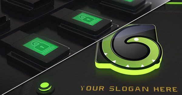 3D科幻面板解锁特效logo演示大洋岛精选AE模板 Sci-Fi Logo Reveal
