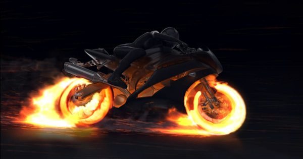 炫酷火焰摩托特效logo演示大洋岛精选AE模板 Motorcycle Fire Reveal