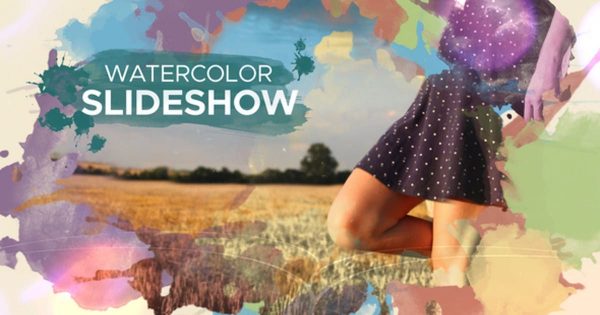 假期旅行水彩视差幻灯片视频大洋岛精选AE模板 Watercolor Parallax Slideshow