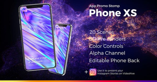 APP应用产品推广视频大洋岛精选AE模板 App Promo Stomp Phone XS