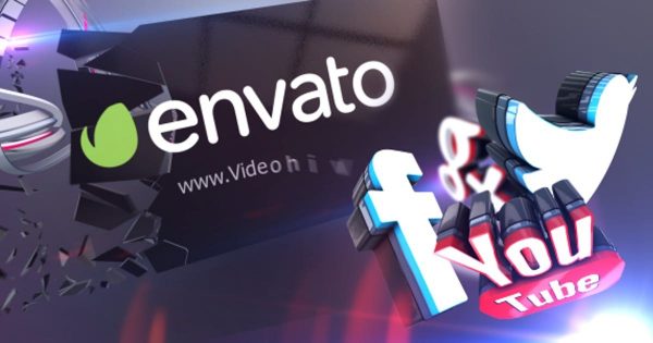 3D社交媒体动画图标视频开场大洋岛精选AE模板 3D Social Media Action