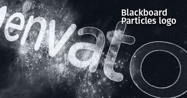 粉笔画黑板画粒子特效Logo标志演示大洋岛精选AE模板 Blackboard Particles Logo
