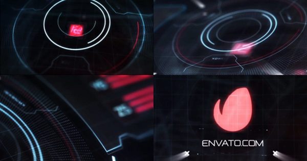 高科技HUD动画特效Logo演示大洋岛精选AE模板 Hi-Tech HUD Logo Reveal