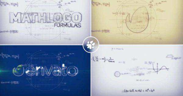 数学计算公式动画特效Logo演示大洋岛精选AE模板 Math Formulas Logo Reveal