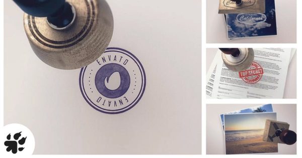 企业Logo印章演示大洋岛精选AE模板[3个版本] Logo Stamp (3 versions)