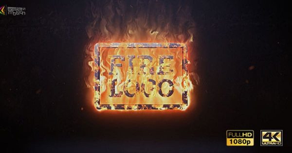 3D逼真火焰燃烧动画Logo演示大洋岛精选AE模板 Fire Logo