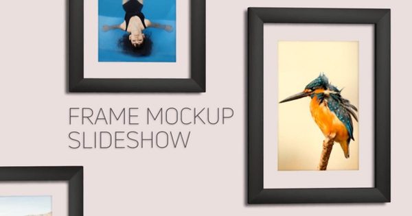 实木挂墙相框样机幻灯片视频大洋岛精选AE模板 Frame Mockup Slideshow
