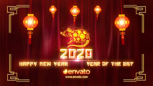 2020年中国新年/鼠年揭幕视频开场大洋岛精选AE模板 Chinese New Year 2020