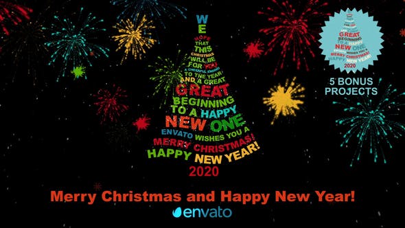 创意圣诞树动画视频大洋岛精选AE模板 Christmas Tree Greetings 2020