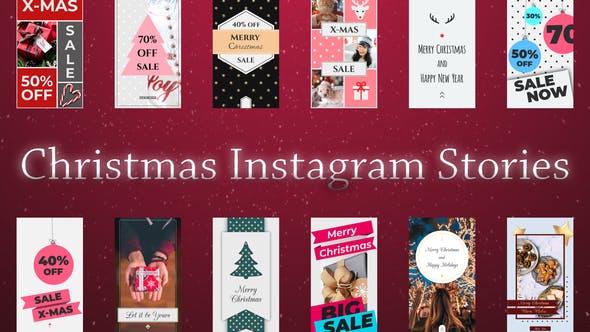 Instagram社交平台圣诞节促销广告视频大洋岛精选AE模板 Christmas Instagram Stories