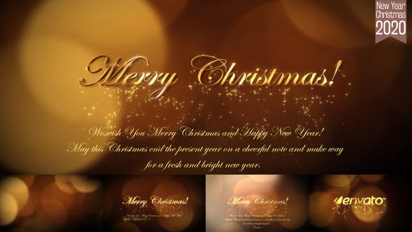 2020年新年&圣诞节祝福金属字体动画大洋岛精选AE模板 Christmas and New Year Greetings 2020