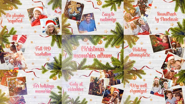 圣诞节回忆电子相册AE视频模板 Christmas Memories Album