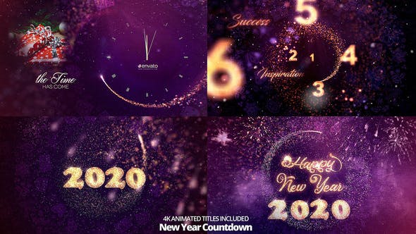 金光闪闪粒子动画特效2020年新年倒计时视频大洋岛精选AE模板 Special New Year Countdown 2020