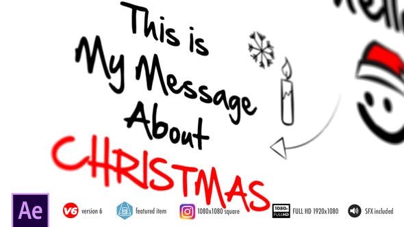 手绘动画特效风格圣诞节主题视频大洋岛精选AE模板 Christmas