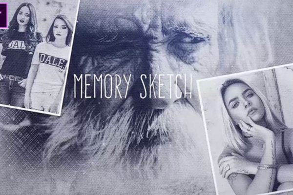 素描艺术效果回忆录视频相册大洋岛精选AE模板v2 Memory Sketch