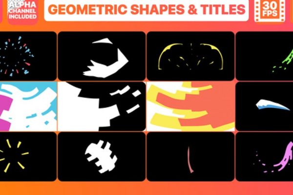 几何图形动画&视频字幕动画大洋岛精选AE模板 Geometric Shapes And Titles