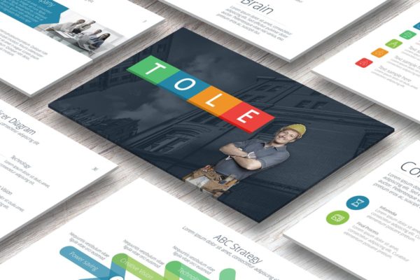 建筑工程/基建公司适用的蚂蚁素材精选PPT模板 Tole Powerpoint