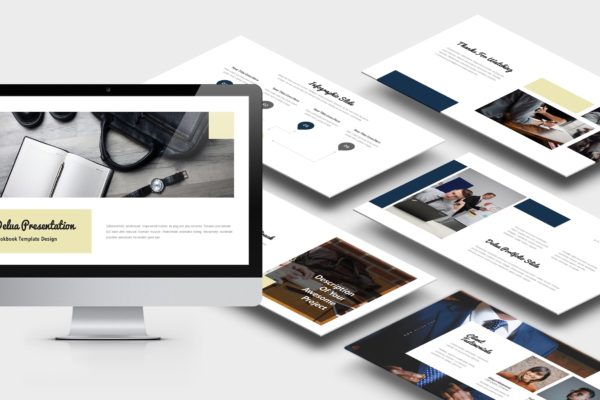 IT科技项目启动主题第一素材精选PPT模板 Delua : Tech Startup Powerpoint