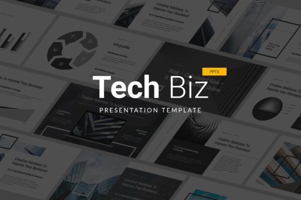 企业投资者介绍/会议报告等多用途蚂蚁素材精选PPT模板 Tech Biz – Powerpoint Template
