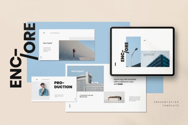 极简主义设计风格建筑设计商业服务蚂蚁素材精选PPT模板 ENCORE – Minimal Business Powerpoint